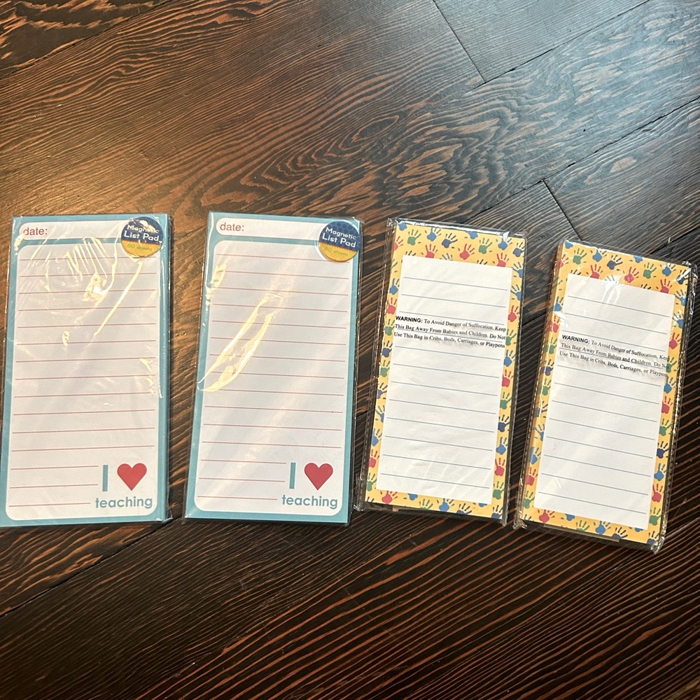 Teacher notepad bundle I love teaching and handprints magnetic set
